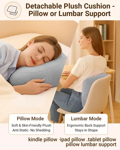 Miniatura 9 de Soporte de almohada Kindle para cama, soporte ajustable para tableta y teléfono para iPad, Kindle, sofá, soporte para aperitivos y bebidas, 50