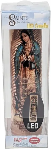 Miniatura 4 de Nuestra Señora de Guadulpe con Juan Diego, vela de oración devocional sin llama LED