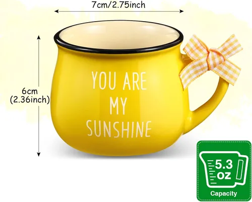 Miniatura 7 de Patelai Juego de 4 Tazas de Limón Mini Tazas de Café 5 oz Tazas de Espresso con Asa Bandeja en Capas de Limón Decoración para Barra de Café Regalo