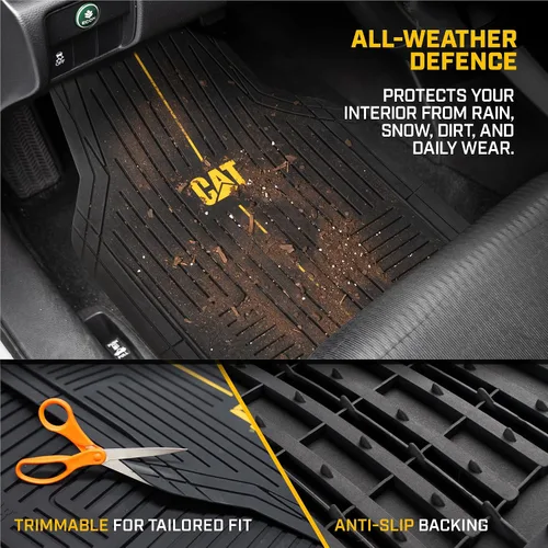 Miniatura 4 de CAT® Signature™ - Alfombrillas resistentes de 3 piezas para todo tipo de clima para automóviles, camiones y SUV, juego completo de alfombrillas