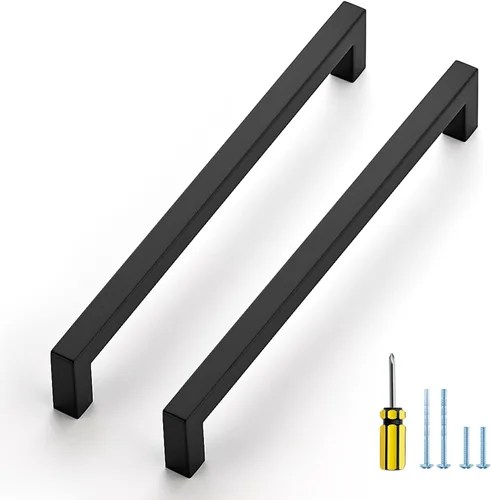 Miniatura 26 de Ravinte Paquete de 5 tiradores cuadrados de gabinete de 2-1/2 pulgadas, manijas negras para gabinetes de cocina, accesorios de cocina negros mate