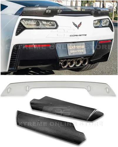Extreme Online Store Repuesto para Chevrolet Corvette C7 2014-2019 | Z06 Stage 3 GM Factory Style - Alerón trasero de fibra de carbono con alerón