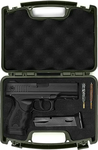 Miniatura 6 de VicBre Estuche rígido para pistola para pistolas, 10.2 x 8 x 3.2 pulgadas, caja de pistola de mano duradera con insertos de espuma para pistolas