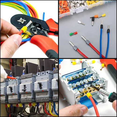 Miniatura 7 de Kit de 800 conectores de virola de alambre, AWG 22-10, kit de conectores de terminales de casquillo de cable con aislamiento de nailon de cobre