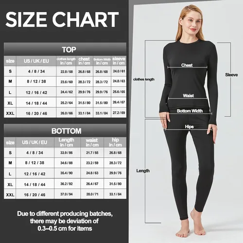Miniatura 6 de UNIQUEBELLA Conjunto de ropa interior térmica para mujer, conjunto de capa base larga para mujer, conjunto de ropa interior atlética