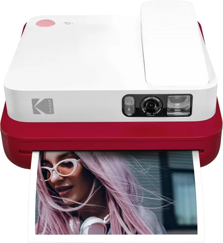 Miniatura 8 de Zink KODAK Smile - Cámara instantánea digital clásica para papel fotográfico Zink de 3.5 x 4.25 pulgadas, Bluetooth, imágenes de 16MP (rojo)