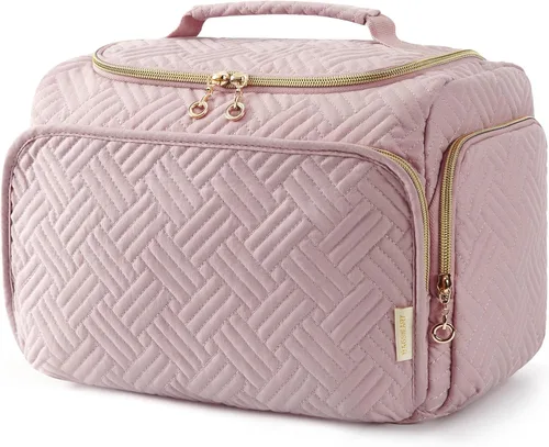 Miniatura 8 de BAGSMART Neceser de viaje para mujer, bolsa de cosméticos, organizador de maquillaje con asa, bolsa de viaje para artículos de tocador, accesorios