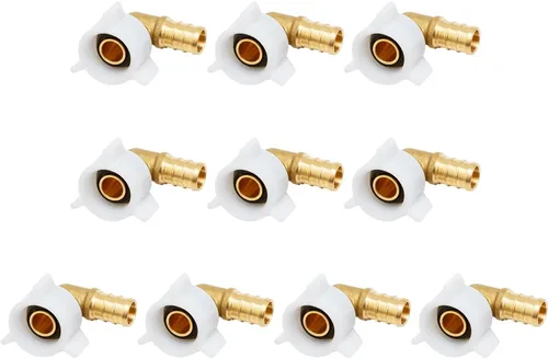 Miniatura 9 de SUNGATOR Paquete de 2 accesorios de engarce de latón con codo giratorio PEX de 1/2 pulgada, accesorios Pex de 1/2 pulgada, adaptador hembra