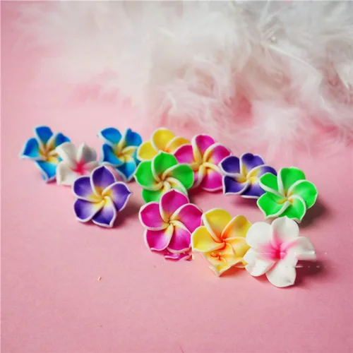 Miniatura 8 de Healifty Accesorios de girasol, 20 unidades, arcilla polimérica, espaciador de flores de plumeria, cuentas sueltas, abalorios florales para hacer