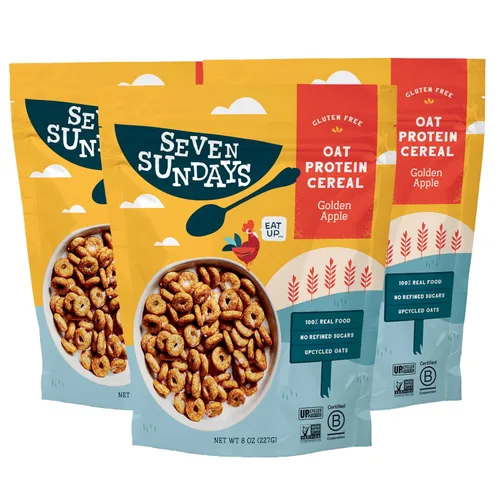 Miniatura 7 de Seven Sundays Cereal de Proteína de Avena, Maple Canela, Bolsa de 8 Oz (Paquete de 3), Sin Gluten, 5g de Proteína Reciclada, 0g de Azúcar Refinado