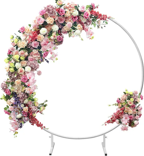 Miniatura 8 de Elevens Circle Balloon Arch Stand Round Metal Wedding Arch Circle Balloon Circle Backdrop Stand with Double bar Standing Base for Garden Yard