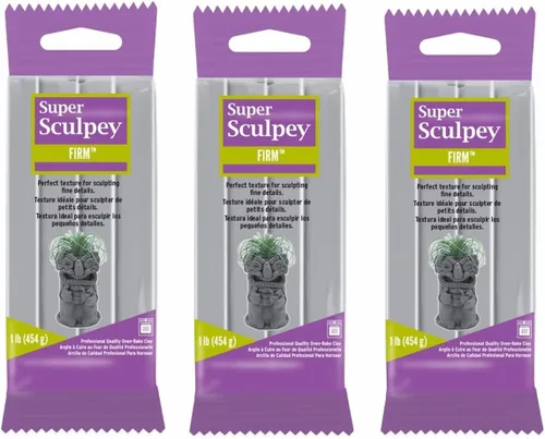 M02370x3 MOREZMORE 3lb Super Sculpey Firm Horno Gris Horno Hornear Arcilla Polímera