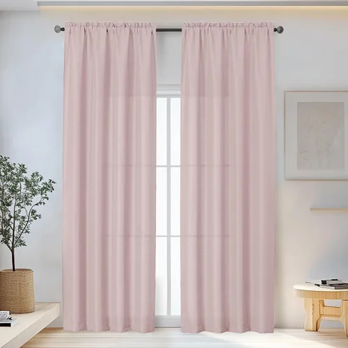 Miniatura 69 de OWENIE Bob Juego de 2 Paneles de Cortinas Negras de Cocina para Ventanas de 36 Pulgadas de Largo, Cortinas Cortas de Café con Textura de Lino