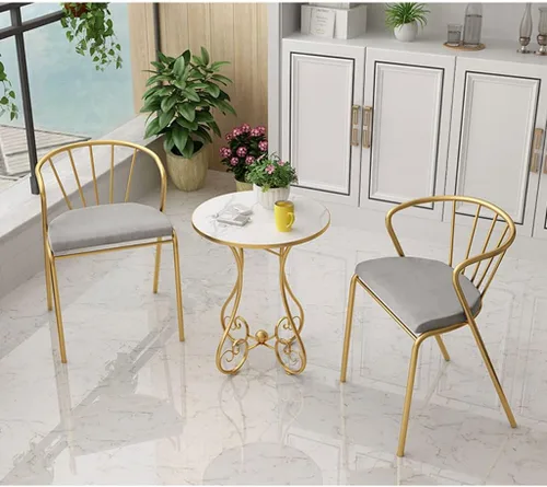 Miniatura 6 de Mesa de Centro Small Round Coffee Table for Living Room European-Style Side Table with Metal e Modern and Simple Sofa End Table for Balcony Small