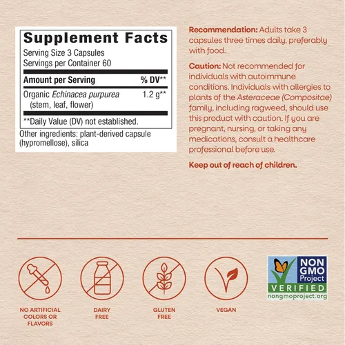 Miniatura 6 de Nature's Way Echinacea Purpurea, 1,200 mg por porción, 180 VCaps