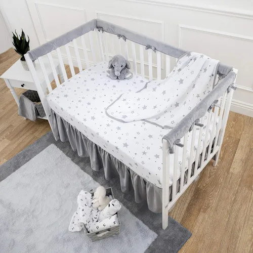 Miniatura 8 de American Baby Company Paquete de 3 sábanas bajeras para cuna 100% algodón natural de 52 x 28 pulgadas, suaves, transpirables, hipoalergénicas