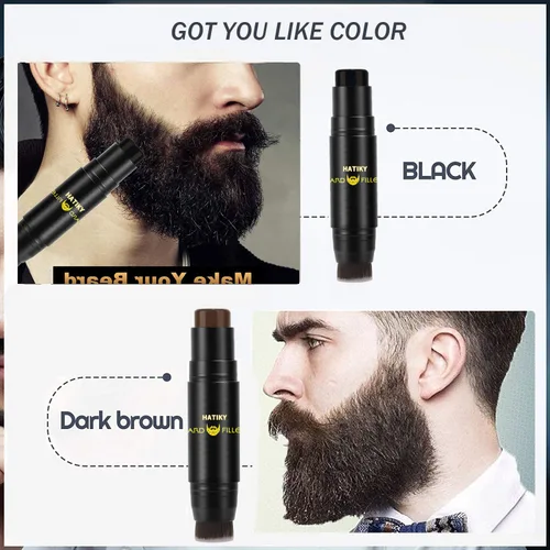 Miniatura 3 de Relleno de lápiz de barba para hombre, resistente al agua, de larga duración, crea barba y bigote de aspecto natural (negro)