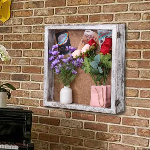 Miniatura 5 de Caja de sombra de 18 x 18 x 4, profundidad exterior de 4 pulgadas, cajas de sombra extra profundas para fotos, fotos y recuerdos (blanco envejecido)