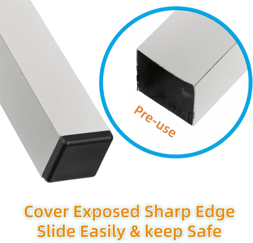 Miniatura 3 de Tapones de plástico para extremos de tubo cuadrado de 1/2 pulgada, tapones de extremo de silla de 0.5 pulgadas (0.512 in), tapones de tubo de 1/2 x