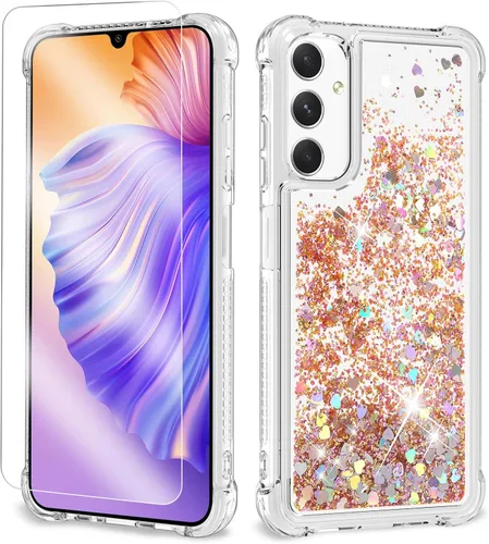 Miniatura 18 de Funda con purpurina para Samsung Z Flip 3, a prueba de golpes, funda de TPU transparente con purpurina líquida para Samsung Z Flip 3 para mujer