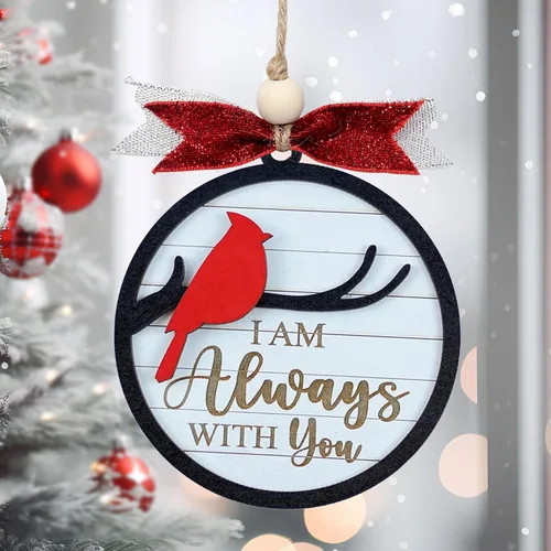 Miniatura 4 de Adornos con texto en inglés "I Am Always with You", adorno de Navidad conmemorativo, regalos de condolencias por la pérdida de un ser querido