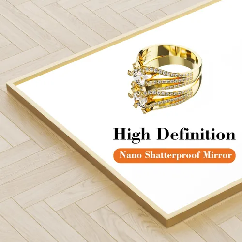 Miniatura 3 de DUMOS Espejo dorado de longitud completa de 59 x 16 pulgadas, espejo de cuerpo completo para dormitorio o guardarropa, se puede colocar solo, colgar