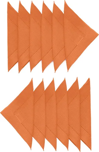 Miniatura 10 de Solino Home Servilletas de cóctel de lino con vainica de 6 x 6 pulgadas, 100 % lino puro, color beige, juego de 12 servilletas cuadradas pequeñas