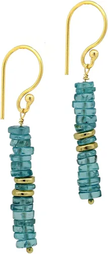 Pendientes colgantes de cuentas naturales ligeros hechos a mano con cristales de joyería hipoalergénica sin manchas chapados en oro, joyería