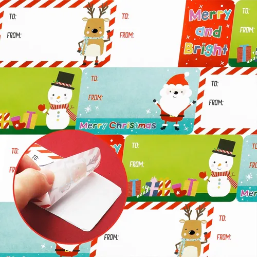 Miniatura 6 de Outus 500 Etiquetas de Navidad Autoadhesivas Etiquetas de Regalo para Regalos de Navidad Etiquetas de Nombre de Navidad Pegatinas para Papel