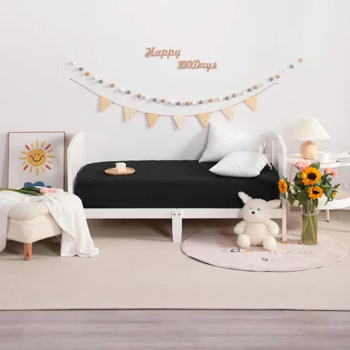 Miniatura 5 de NTBAY Paquete de 2 Protectores de Colchón de Cuna Impermeables, Sábana Bajera Acolchada de 28"x52" para Niños Pequeños - Lavable a Máquina - Funda