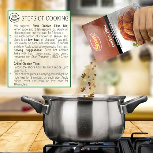 Miniatura 3 de Shan Bihari Kabab Receta y mezcla de condimentos 1.76 oz (50 g) – Especias en polvo para tiras tiernas de carne de barbacoa – Adecuado