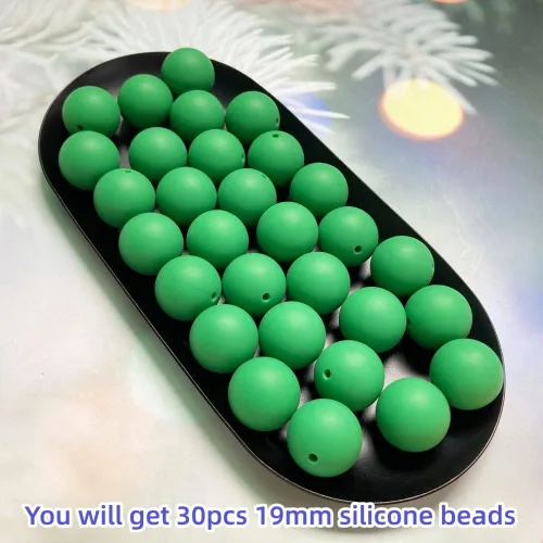 Miniatura 2 de Abalorios de silicona, 30 piezas de 19 mm de abalorios redondos de silicona para hacer llaveros, pulseras, collares, aretes, joyas, manualidades DIY