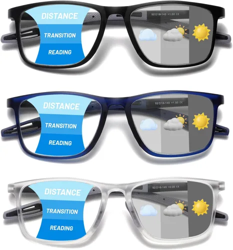 Miniatura 14 de Hubeye TR90 Gafas de lectura deportivas para hombres y mujeres, ultraligeras, flexibles, anti-luz azul (+1.25)