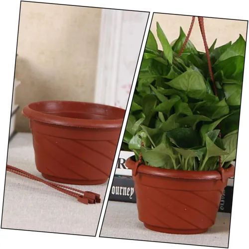 Miniatura 4 de DOITOOL Maceta de plástico octogonal colgante, maceta colgante para jardín, contenedor de flores de plástico, suministros de jardín, maceta