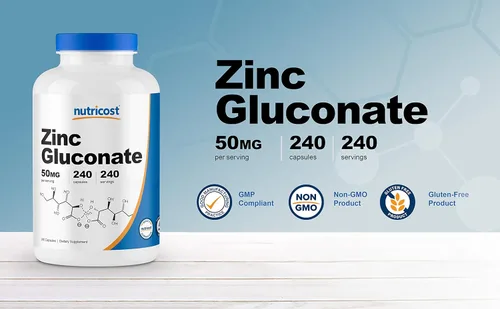 Miniatura 6 de Nutricost Gluconato de zinc 240 cápsulas vegetales (50 mg) (2 botellas) - Sin gluten y sin OMG