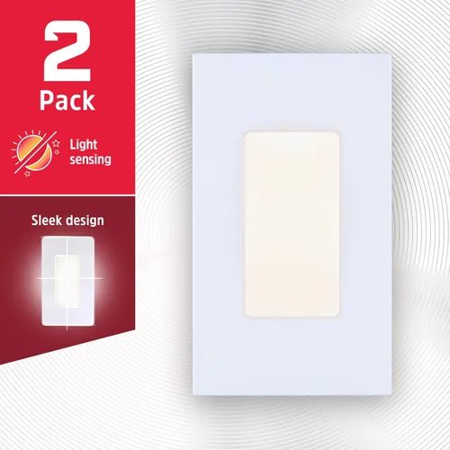 Miniatura 3 de Energizer Luz nocturna enchufable, paquete de 2, cubierta moderna ultradelgada de bajo perfil, luz nocturna LED enchufable a la pared, sensor
