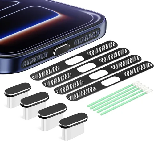 Tapón Antipolvo USB C, Funda de Puerto USB C Tipo C para Enchufe de Puerto de Carga, Funda Antipolvo para Altavoces, Accesorios para iPhone 17 Pro