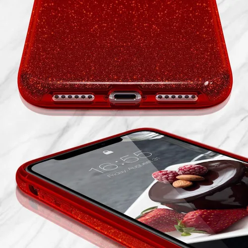 Miniatura 3 de Carcasa para iPhone X (2017), con brillantina, brillo de cristal de MATEPROX , Dorado
