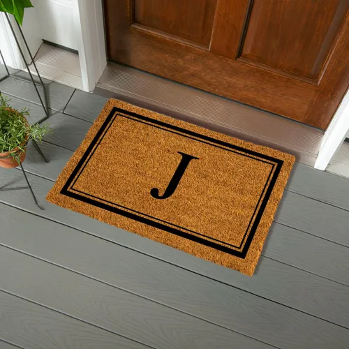 Miniatura 27 de Evergreen - Tapete de entrada con monograma con letra W, 28 x 16 pulgadas, fibra de coco natural que atrapa la suciedad, para todas las estaciones