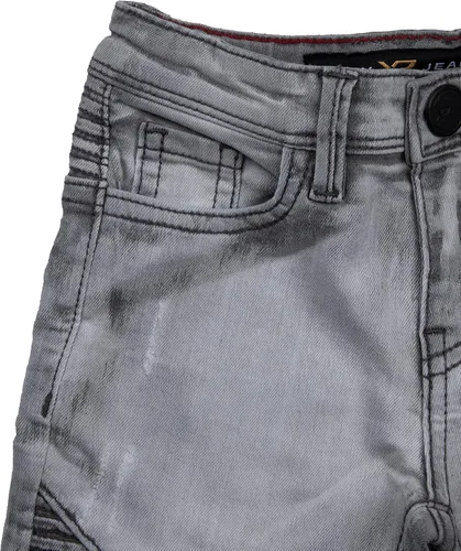 Miniatura 3 de X RAY Pantalones de mezclilla para bebé, cintura elástica en el interior, rasgados, moto, pantalones de mezclilla desgastados