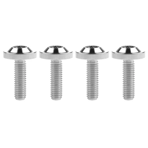 Miniatura 19 de Tornillos Torx T30 de titanio M6 10 15 20 0.984 in Torx T30 para bicicleta, motocicleta, automóvil, paquete de 4 (M6 x 0.394 in, plateado)