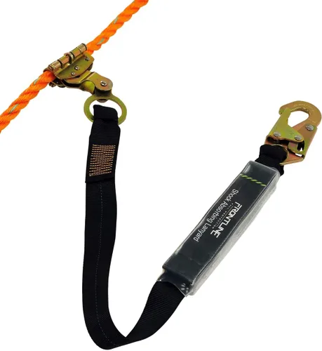 FRONTLINE FALL PROTECTION RGSS58ES - Cuerda de agarre de 5/8 pulgadas con cordón de 3 pies | Cumple con OSHA y ANSI | Cordón de gancho a presión con