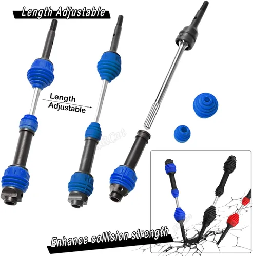 Miniatura 7 de Actualizaciones de ejes CVD para eje de transmisión 1/10 Slash VXL 4x4 Rustler Stampede Hoss VXL 4x4 4WD, 4 piezas de transmisión delantera y Azul