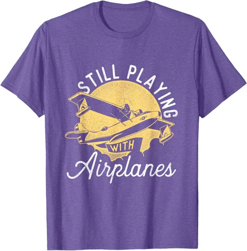 Miniatura 9 de Still Playing With Airplanes - Camiseta de control remoto RC Avión Piloto, Negro