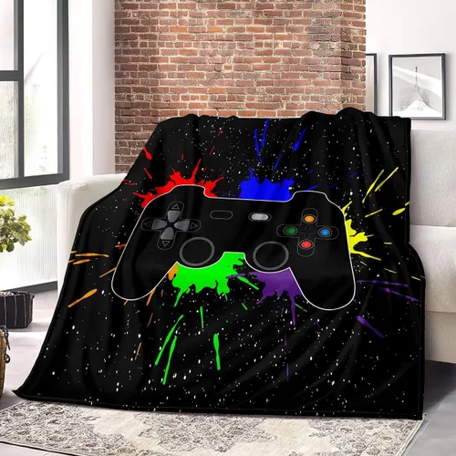 Miniatura 4 de lirs Bedding - Manta de juegos de 60 x 50 pulgadas súper suave, forro polar, regalo para sofá para niños, adolescentes, videojuegos (MT-A01, 60 x 50)
