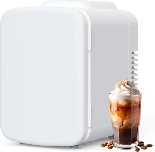 Miniatura 17 de YSSOA - Mini refrigerador con ventana de observación 4 litros, seis latas de 12 onzas, calentador y enfriador portátil, refrigerador compacto, 100%