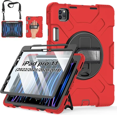 Miniatura 9 de Funda para iPad Pro de 11 pulgadas (2022/2021/2020/2018): Funda de silicona para iPad 11 (4ª/3ª/2ª/1ª) generación con protector de pantalla, Negro