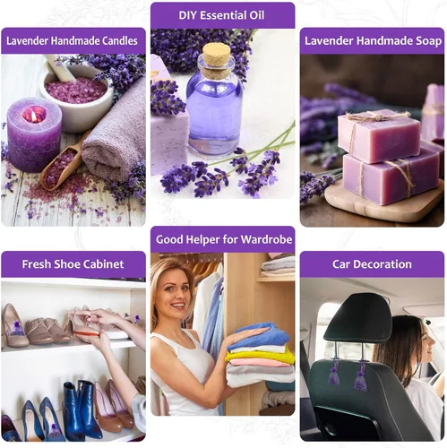 Miniatura 3 de Lavande Sur Terre LV-B-4 - Bolsa de 100 sobres de lavanda seca con flores de lavanda para cajones y armarios, LV-B-4