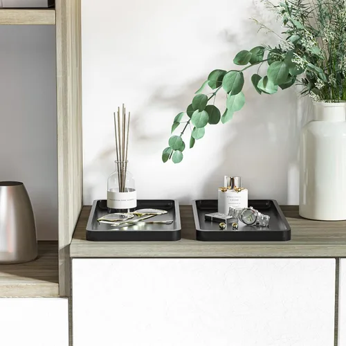 Miniatura 3 de Weenson Bandejas de tocador de baño para encimera, artículos de tocador, decoración de velas, perfumes, bandeja de cocina para dispensador de jabón