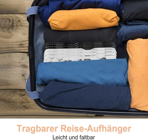 Miniatura 7 de Perchas de viaje de alta calidad, perchas plegables portátiles, súper rodamiento plegable, estante de secado de ropa plegable para viajes, uso en 3